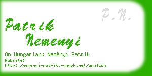 patrik nemenyi business card